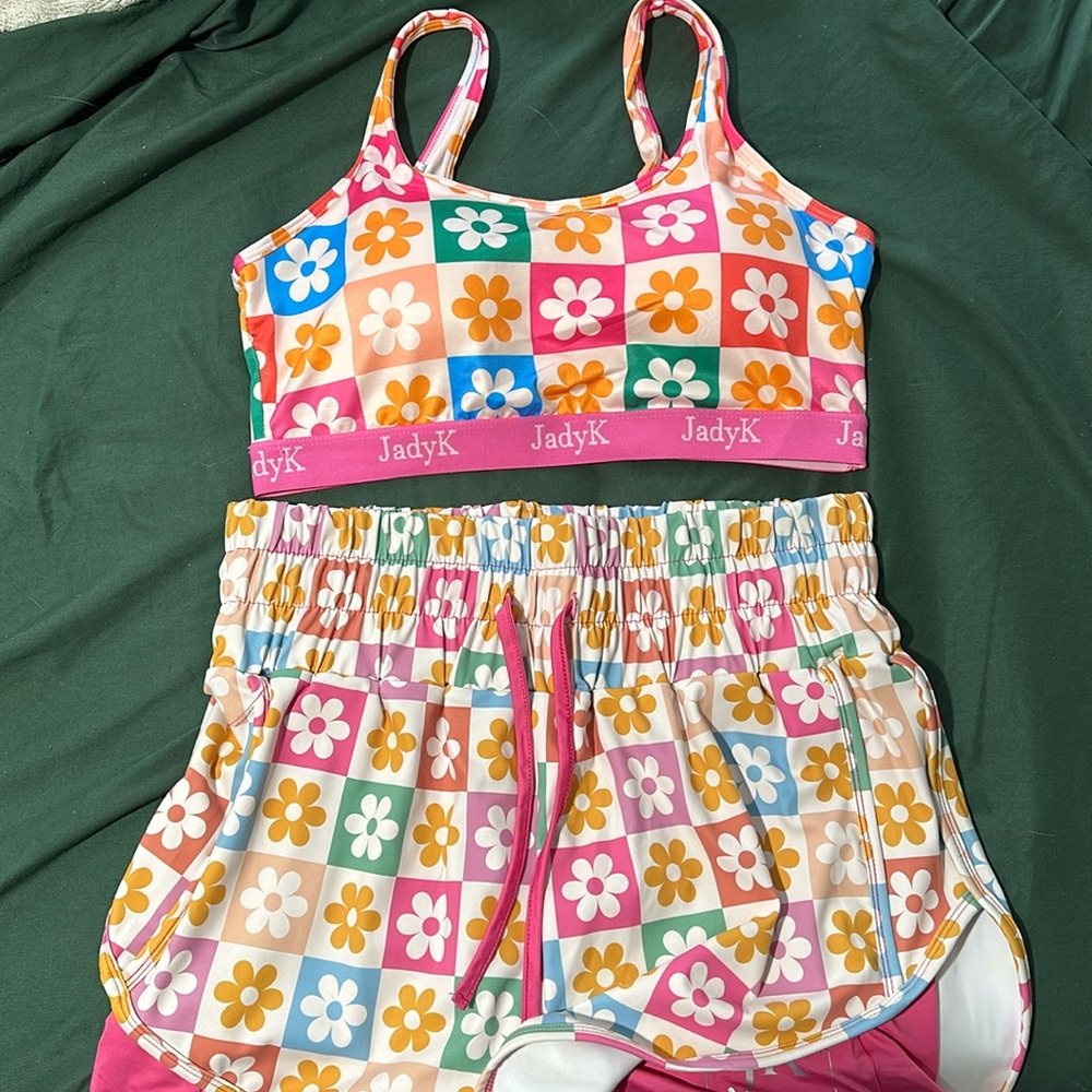 Sports Bra and Flowy Shorts Set